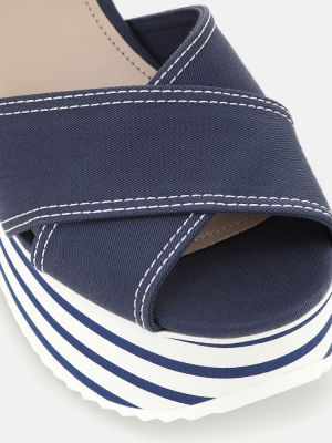 Bavlnené sandále na platforme Miu Miu modrá