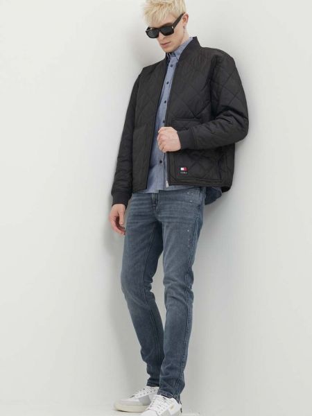 Pikowana kurtka jeansowa Tommy Jeans czarna