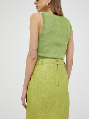 Kožená sukně Gestuz zelené