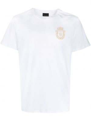 Bavlnené tričko s výšivkou Billionaire biela