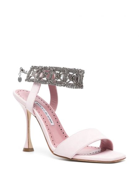 Semišové sandály Manolo Blahnik růžové