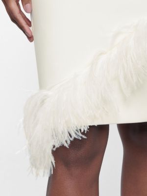 Μάλλινη μίντι φόρεμα με φτερά Christopher Kane λευκό