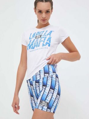 Kratke hlače visoki struk s printom Labellamafia plava