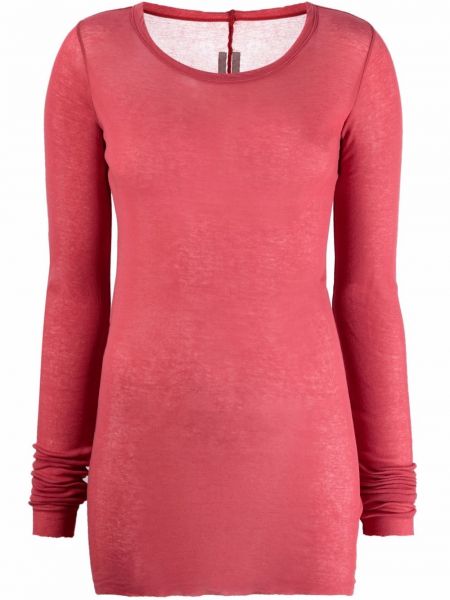 Jersey de punto de tela jersey de cuello redondo Rick Owens rosa