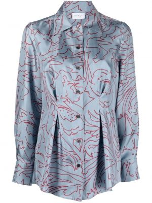 Svilena srajca s potiskom z abstraktnimi vzorci Ferragamo