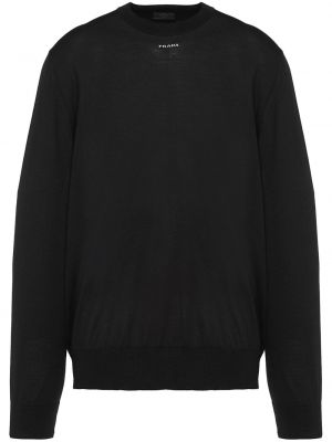 Вълнен пуловер Prada черно