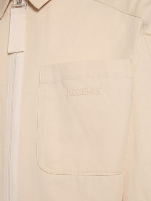 Giacca di lino di cotone Jacquemus beige