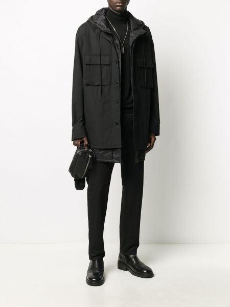 Abrigo con capucha con bolsillos Juun.j negro