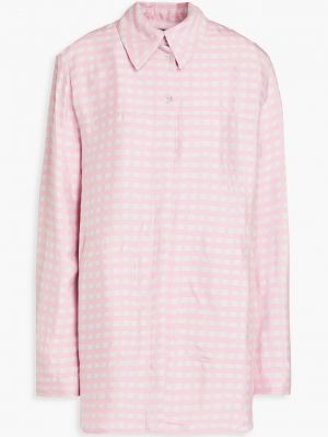 Жаккардовая клетчатая рубашка Jacquemus розовая