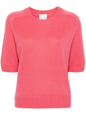Kaschmir t-shirt mit rundem ausschnitt Allude pink