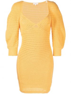 Bavlněné pletené šaty A.l.c. - žlutá