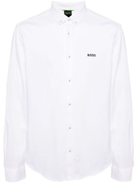 Koszula bawełniana Boss biała