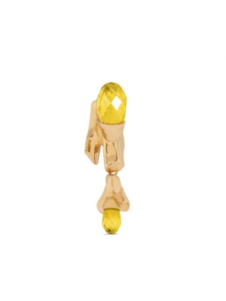 Boucles d'oreilles à boucle en cristal Oscar De La Renta jaune
