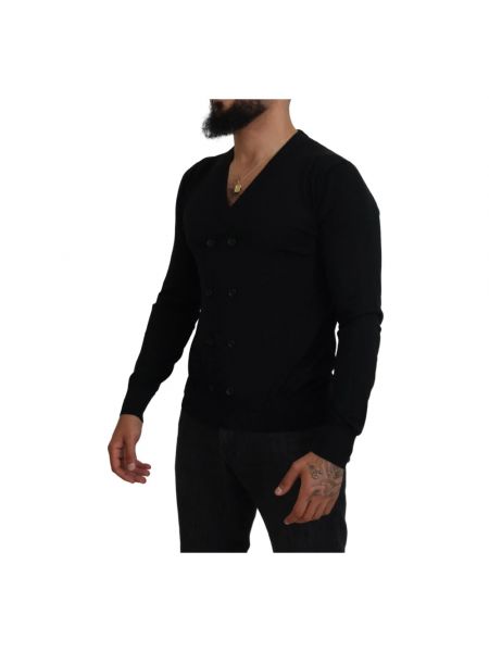 Cárdigan de cachemir de tela jersey con estampado de cachemira Dolce & Gabbana negro