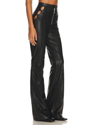 Pantalones de cuero de cuero sintético Ceren Ocak negro