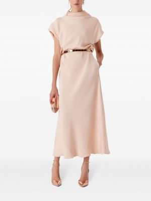 Drapiruotas šilkinis midi suknele Giorgio Armani smėlinė