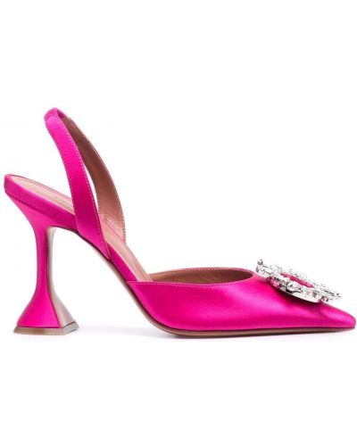 Полуотворени обувки с отворена пета Amina Muaddi розово