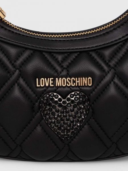Bőr crossbody táska Love Moschino fekete