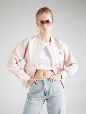 Voľná priliehavá džínsová bunda Calvin Klein Jeans ružová