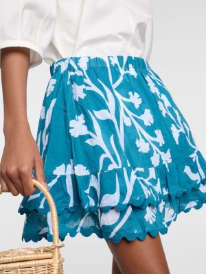 Bavlněné mini sukně s potiskem Juliet Dunn modré