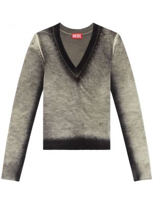 Пуловер с v-образно деколте Diesel сиво