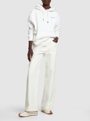 Hoodie en coton en jersey Jacquemus blanc