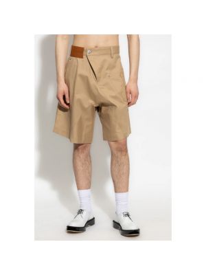 Pantalones cortos con cremallera de algodón Jw Anderson beige
