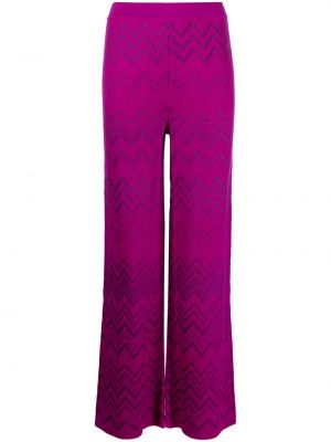 Pantalon droit brodé à imprimé Missoni violet