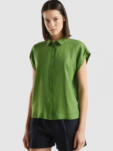 Рубашка United Colors Of Benetton зеленая