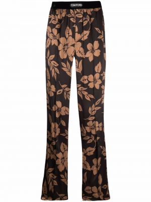 Pantaloni a fiori Tom Ford marrone