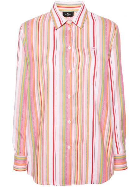 Chemise en coton à rayures Etro rose