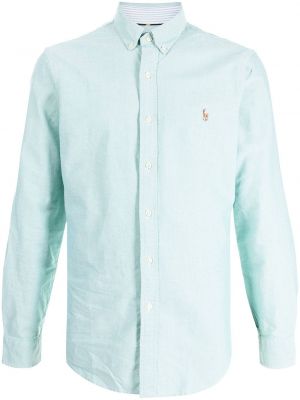 Kokvilnas punktotas polo krekls ar banti Polo Ralph Lauren zils