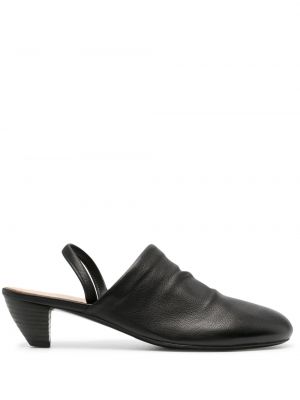 Papuci tip mules din piele slingback Marsell negru