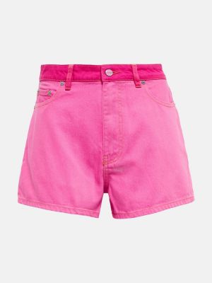 Pantaloni scurți din denim Ganni roz