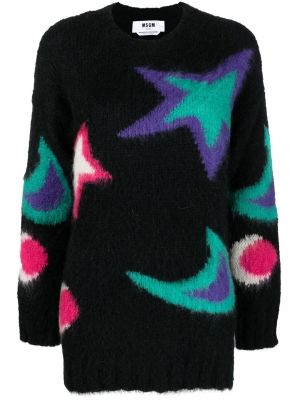 Oversize пуловер Msgm черно