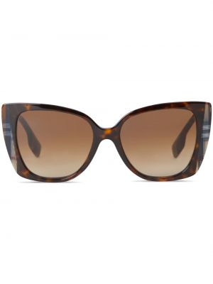 Oversized sončna očala s potiskom Burberry rjava