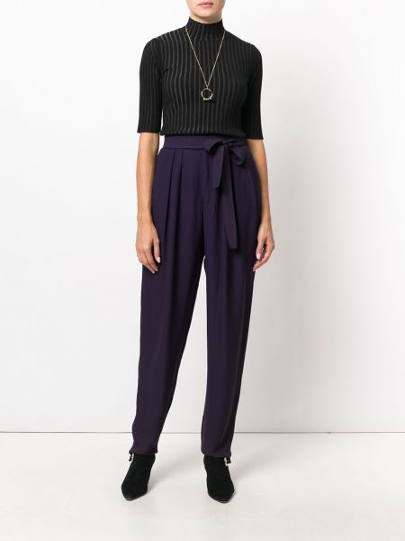 Pantalones con lazo Yves Saint Laurent Pre-owned violeta