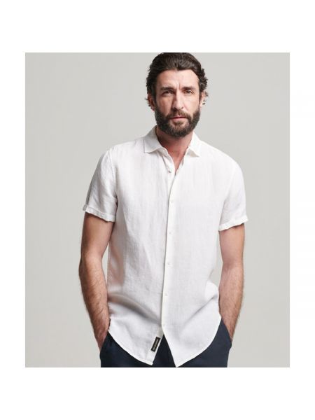 Camisa de lino Superdry blanco