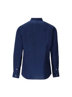 Camisa vaquera de lino de algodón Bob azul