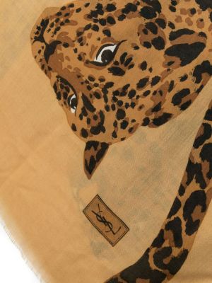 Echarpe à imprimé à imprimé léopard Saint Laurent Pre-owned