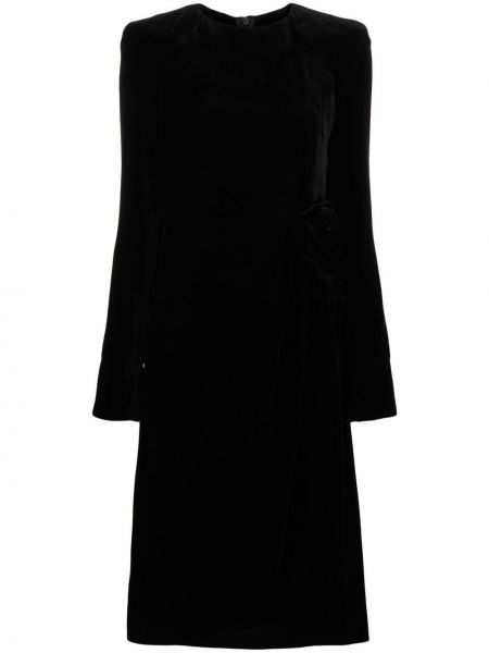 Кадифена коктейлна рокля Ermanno Scervino черно