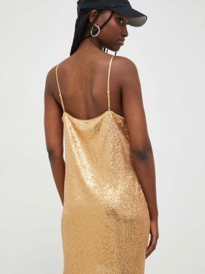 Mini šaty Superdry zlaté