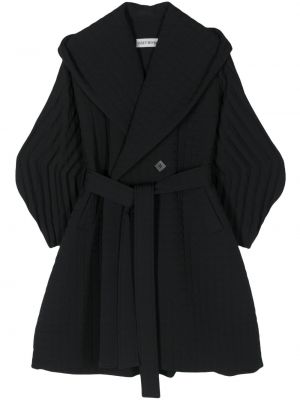 Manteau à capuche oversize plissé Issey Miyake noir
