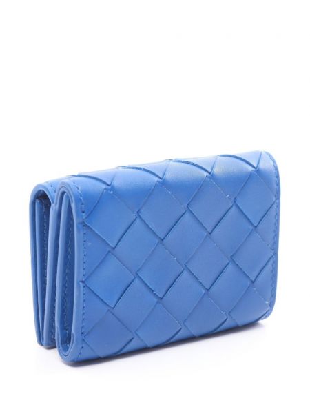 Kožená peněženka Bottega Veneta Pre-owned modrá