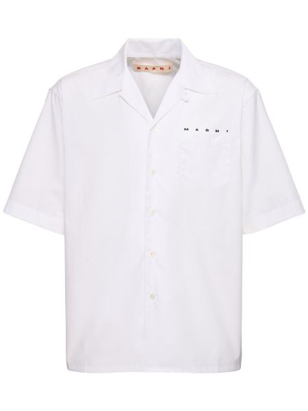 Βαμβακερό πουκάμισο Marni λευκό