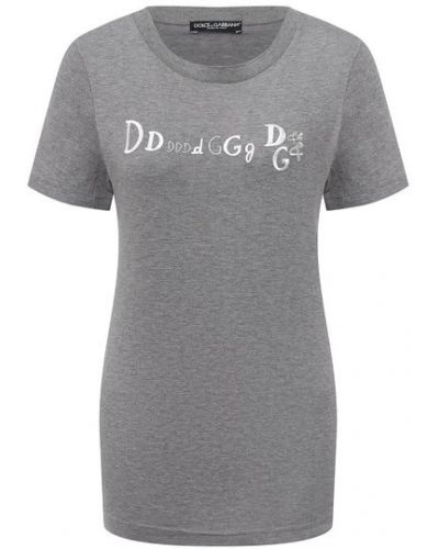 Хлопковая футболка Dolce & Gabbana, серая