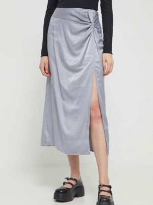 Midi sukně Abercrombie & Fitch stříbrné