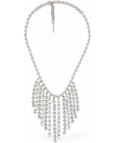 Křišťálový náhrdelník s třásněmi Alessandra Rich stříbrný