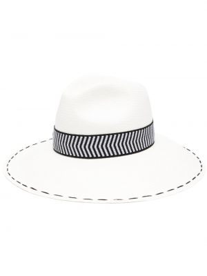 Relaxed шапка с периферия Borsalino бяло