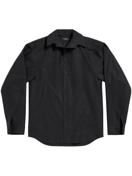 Oversized βαμβακερό πουκάμισο Balenciaga μαύρο